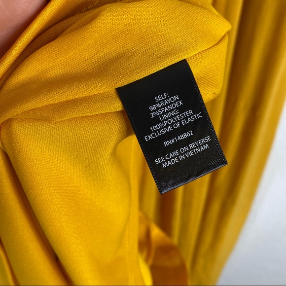 Torrid Mustard Yellow Smocked Side Midi Dress - Picture 5 of 7